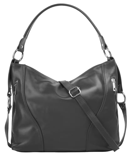 Samantha Look Handtasche Echt Leder Damen | Made in Italy | elegante 2in1 Damenmode | Umhängetasche mit variabler Tragelösung | 017542 von Samantha Look