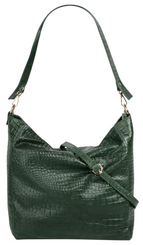Samantha Look Shopper Echt Leder Damen | Made in Italy, geräumige Umhängetasche, Krokodiloptik | 021930 von Samantha Look
