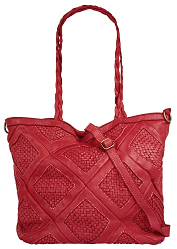 Samantha Look Shopper Echt Leder Damen | Made in Italy, geräumige Umhängetasche mit Smartphonefach | 021394 von Samantha Look