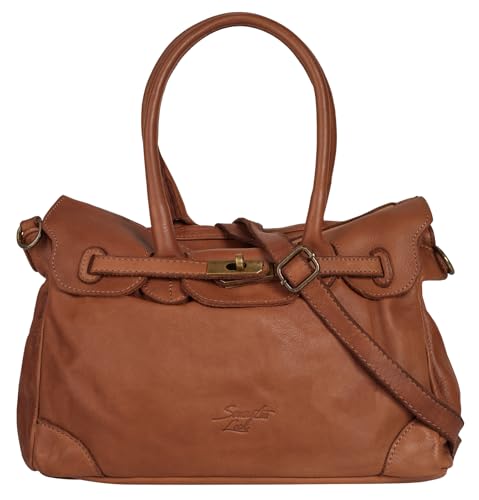 Samantha Look Shopper Echt Leder Damen | Made in Italy, geräumige Umhängetasche mit verstellbarem Schultergurt | 022172 von Samantha Look