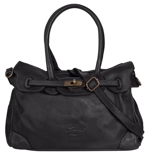 Samantha Look Shopper Echt Leder Damen | Made in Italy, geräumige Umhängetasche mit verstellbarem Schultergurt | 022172 von Samantha Look