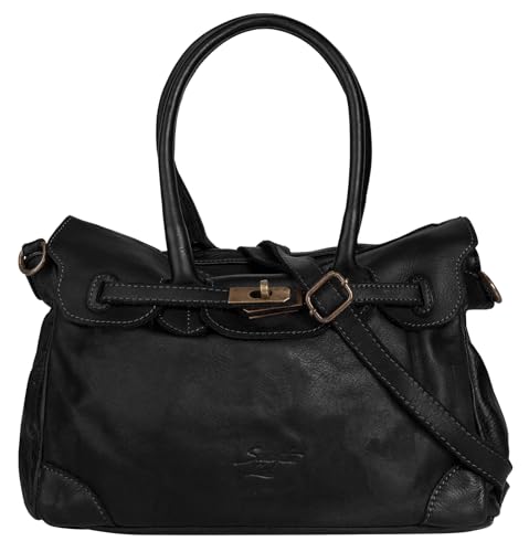 Samantha Look Shopper Echt Leder Damen | Made in Italy, geräumige Umhängetasche mit verstellbarem Schultergurt | 022172 von Samantha Look