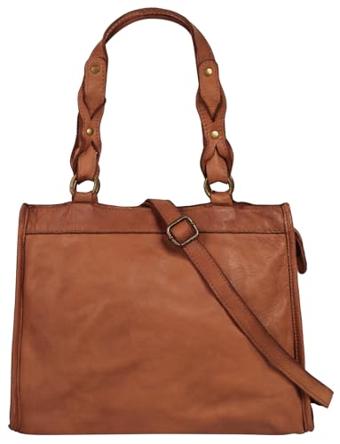 Samantha Look Shopper Echt Leder Damen | Made in Italy | Handtasche mit geflochtenen Henkeln | 2in1 Schultertasche mit Smartphonefach | 022212 von Samantha Look