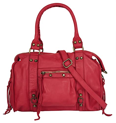 Samantha Look Shopper Echt Leder Damen | Made in Italy, Vintage Schultertasche, Umhängetasche mit Reißverschluss, große Henkeltasche | 021061 von Samantha Look