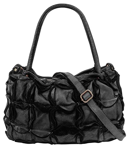 Samantha Look Shopper Echt Leder Damen | Made in Italy, Geräumige Vintage Schultertasche mit Reißverschluss & Smartphonefach | 021326 von Samantha Look