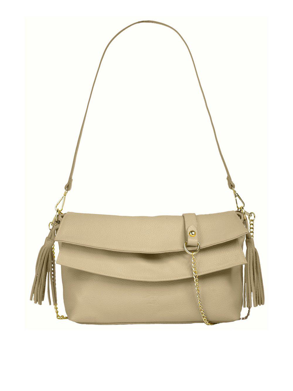 Samantha Look Umhängetasche Damen Leder, beige von Samantha Look