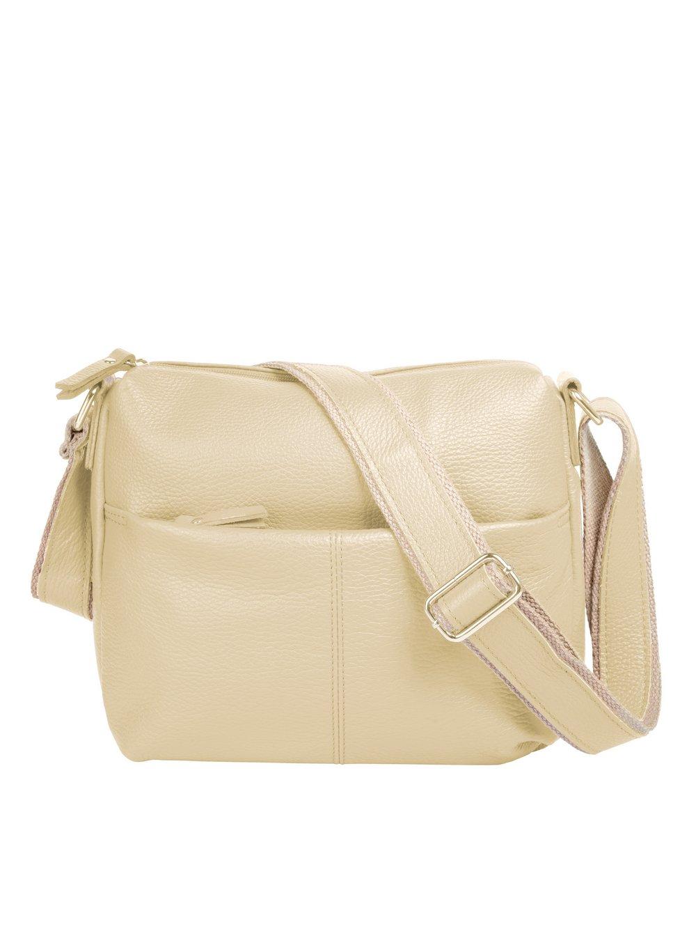 Samantha Look Umhängetasche Damen Leder, beige von Samantha Look