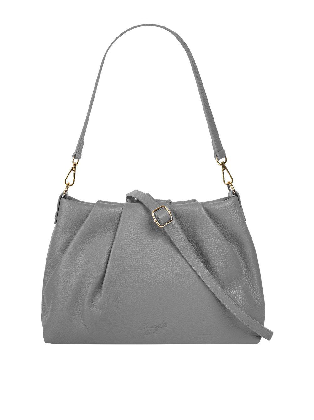 Samantha Look Umhängetasche Damen Leder, grau von Samantha Look