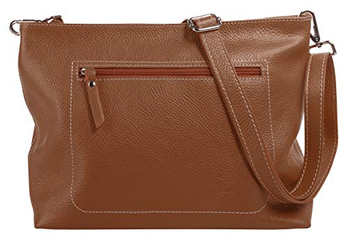 Samantha Look Umhängetasche echt Leder Damen | Made in Italy, Große Handtasche, dezente Umhängetasche, Schultertasche mit Tragegurt | 020616 von Samantha Look