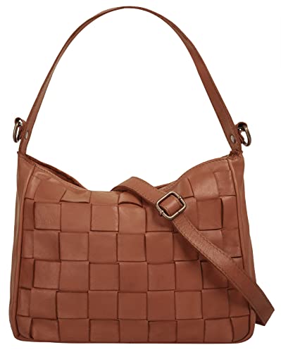 Samantha Look Umhängetasche echt Leder Damen | Made in Italy, Handtasche in Flechtoptik, Schultertasche mit Smartphonefach | 021417 von Samantha Look
