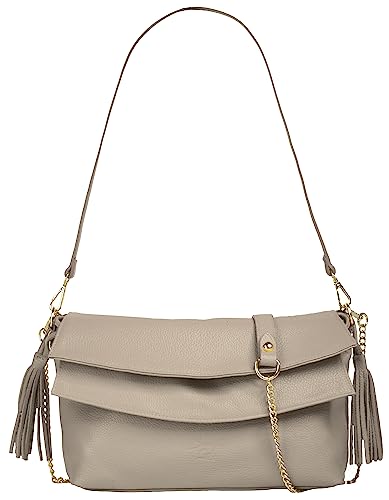 Samantha Look Umhängetasche echt Leder Damen | Made in Italy, geräumige Handtasche mit Schultergurt & Tragehenkel | 021414 von Samantha Look