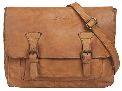 Samantha Look Umhängetasche SATCHEL braun echt Leder Herren, Damen - 017795 von Samantha Look