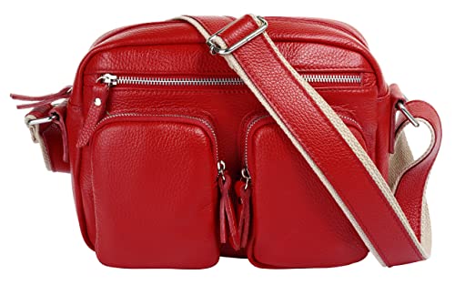 Samantha Look Umhängetasche echt Leder Damen | Made in Italy, Crossbody Bag mit Außentaschen, Schultertasche mit Smartphonefach | 021208 von Samantha Look
