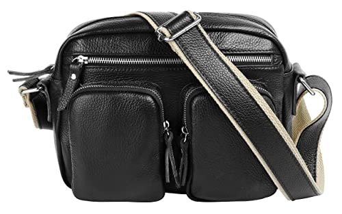Samantha Look Umhängetasche echt Leder Damen | Made in Italy, Crossbody Bag mit Außentaschen, Schultertasche mit Smartphonefach | 021208 von Samantha Look