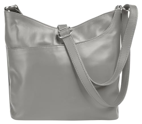 Samantha Look Umhängetasche grau echt Leder Damen - 021218 von Samantha Look