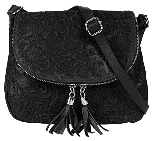 Samantha Look Umhängetasche schwarz echt Leder Damen - 021687 von Samantha Look