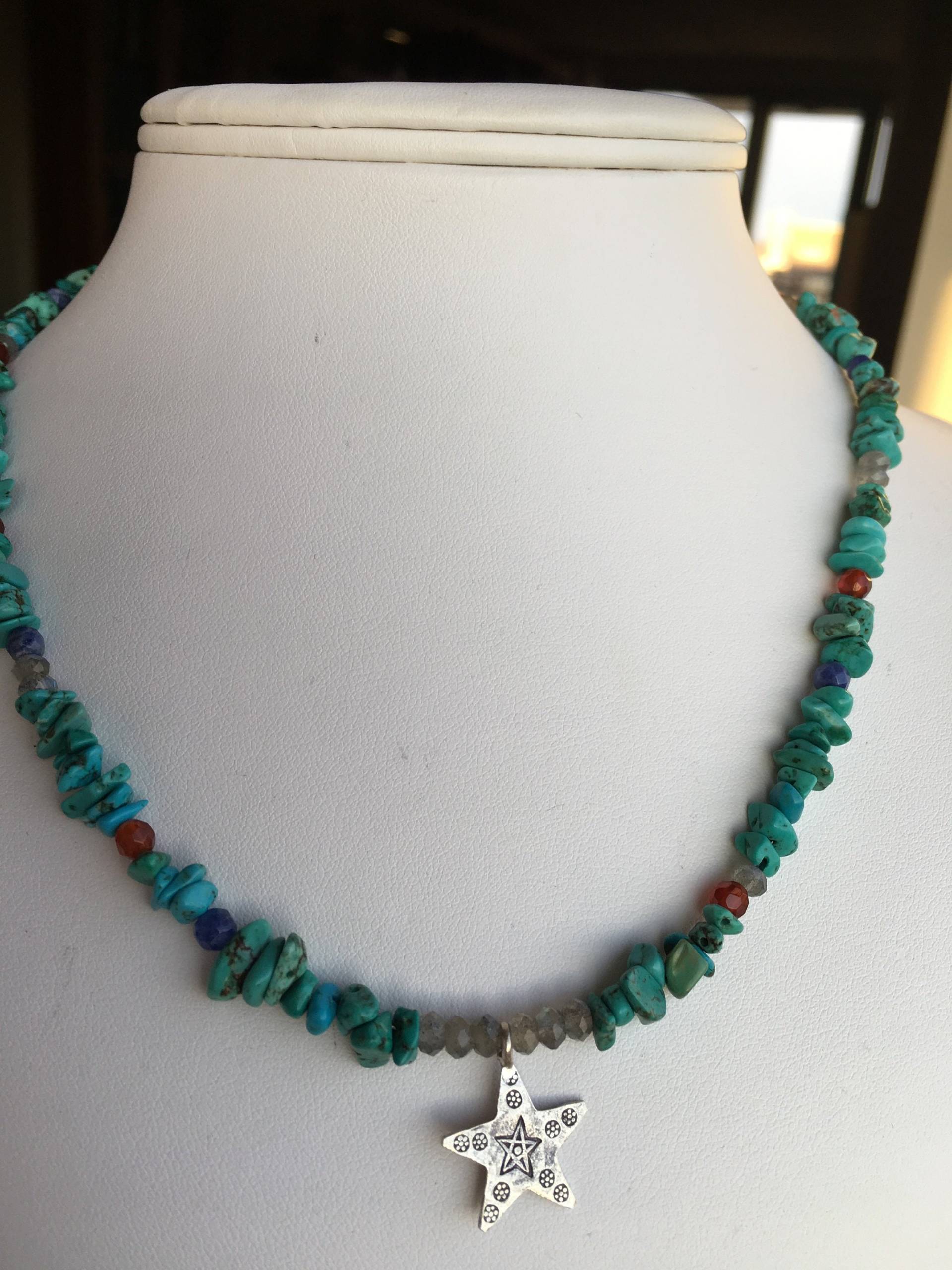 Halskette-Südwestlichen Stern, Labradorit, Türkis Nuggets, Achat, Sodalith, Labradorit Halskette-Südwestlichen Stern, Labradorit, Türkis Nuggets, Achat, Sodalith, Labradorit von SamanthaCharlotteSuz