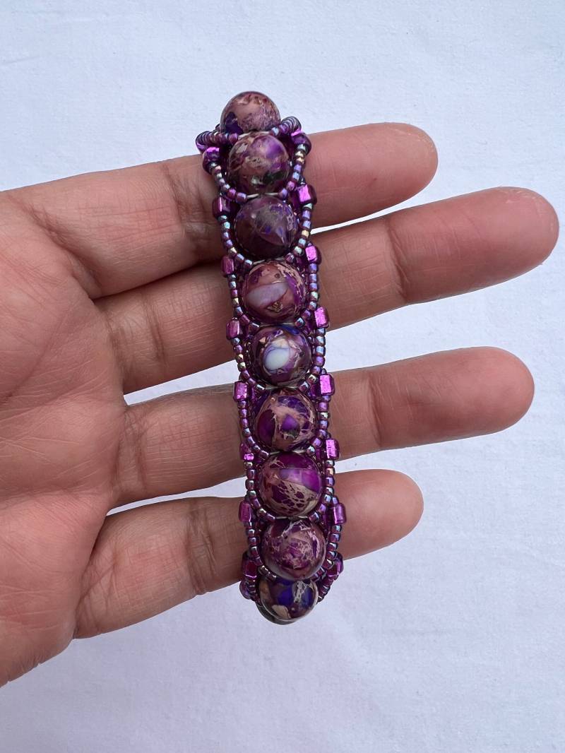 Flache Spiralbindung Perlenarmband, Gewebtes Armband, Perlenarmband Flache Spiralbindung Perlenarmband, Gewebtes Armband, Perlenarmband von SamanthaJacobsArt