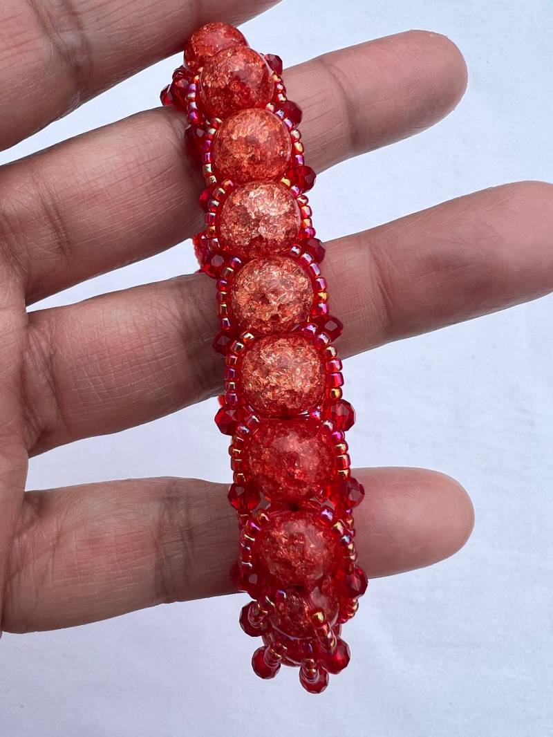 Flache Spiralbindung Perlenarmband, Gewebtes Armband, Perlenarmband Flache Spiralbindung Perlenarmband, Gewebtes Armband, Perlenarmband von SamanthaJacobsArt