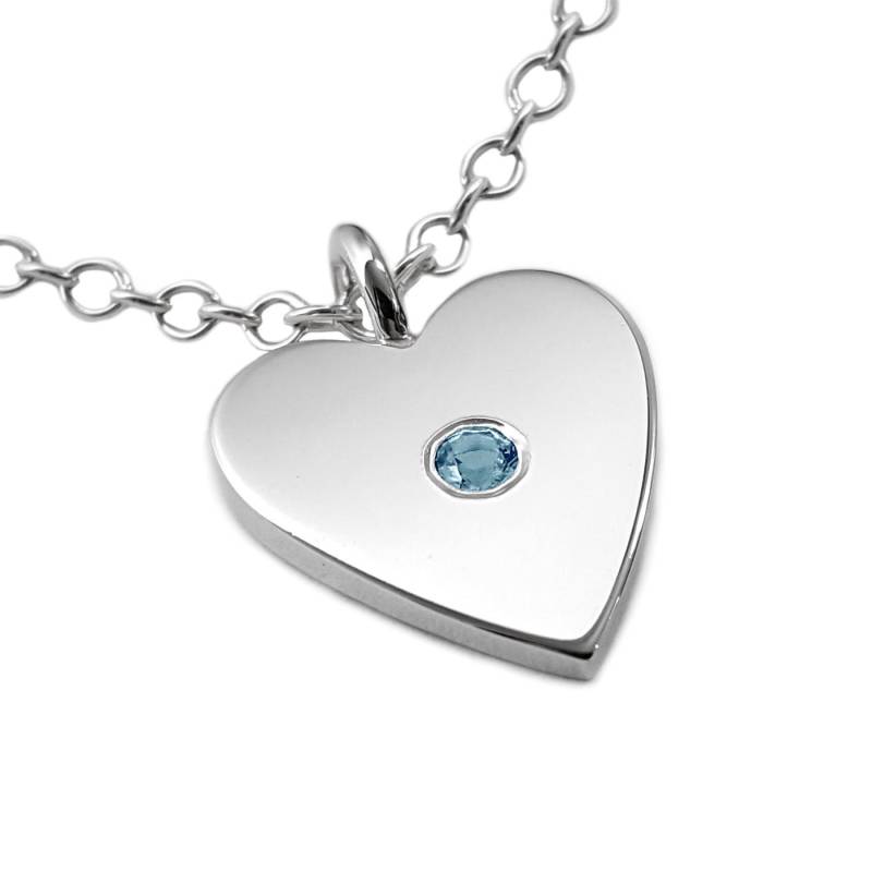 Blaue Topas Herz Halskette Anhänger Sterling Silber - Halskette, Anhänger von SamaritanJewelers