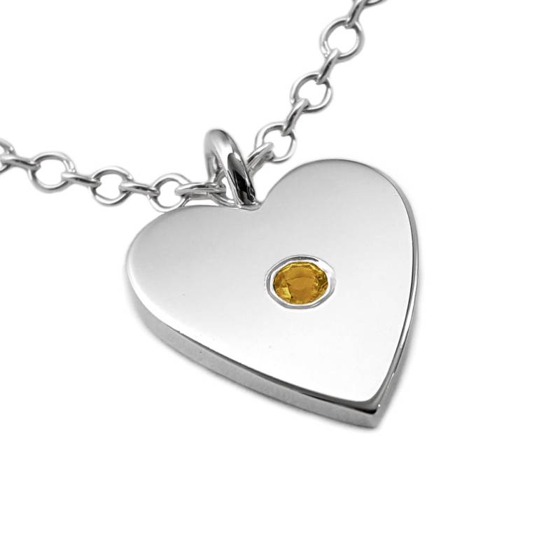 Citrin Herz Halskette Anhänger in Sterling Silber - Halskette, Anhänger von SamaritanJewelers