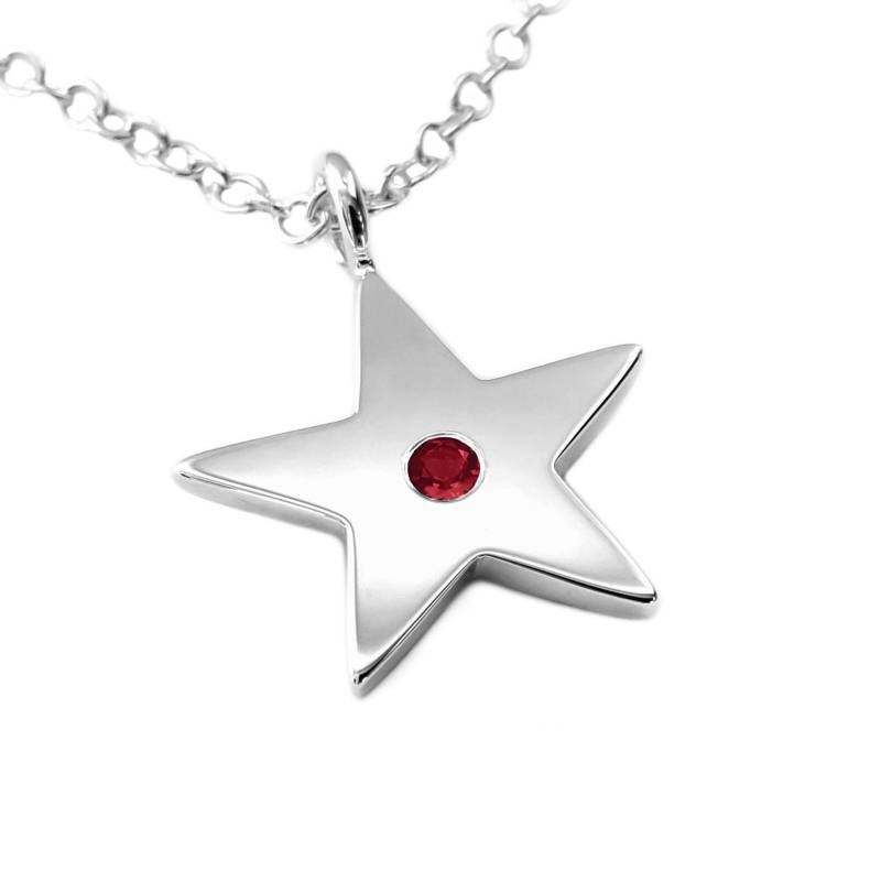 Granat Stern Halskette Anhänger in Sterling Silber - Natürlicher Anhänger, Halskette von SamaritanJewelers