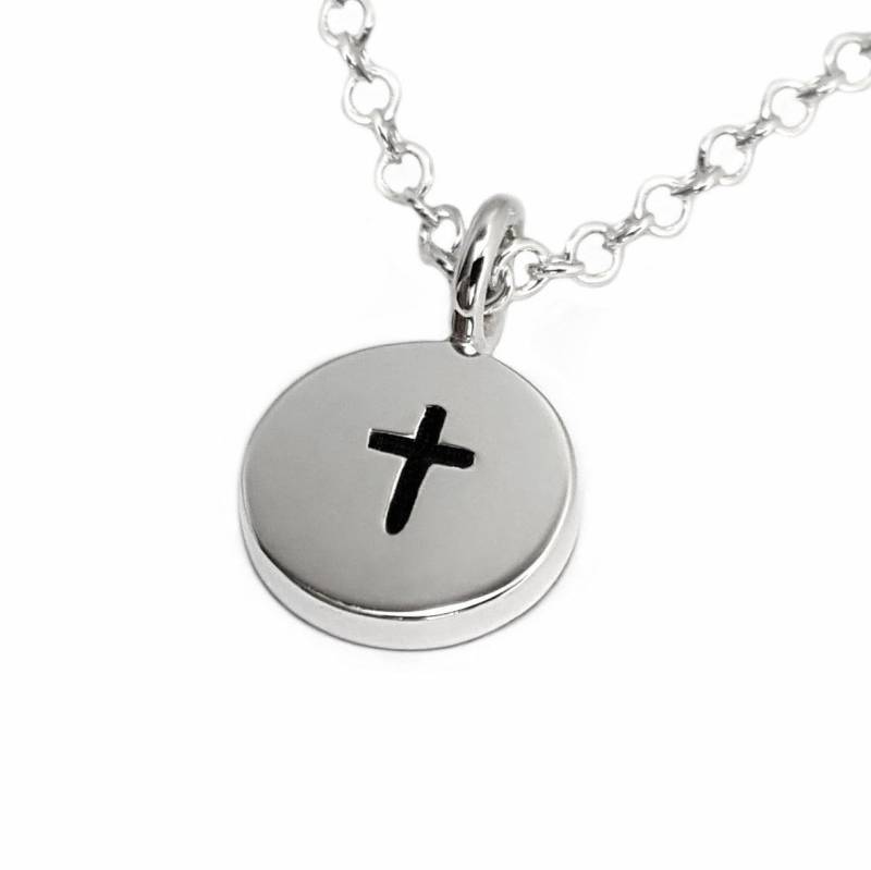 Kreis Kreuz Anhänger in Sterling Silber - Halskette, Anhänger, Christian Halskette von SamaritanJewelers