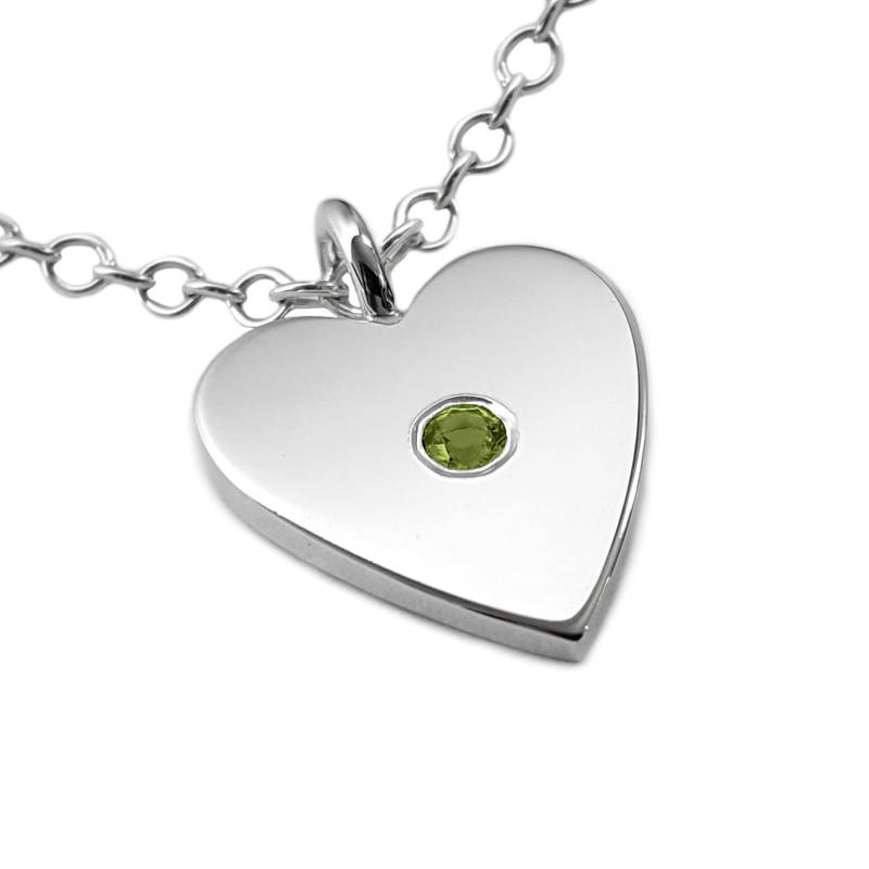 Peridot Herz Halskette Anhänger in Sterling Silber - Halskette von SamaritanJewelers