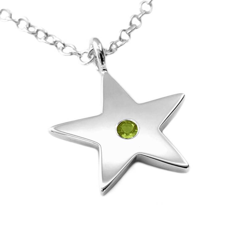 Peridot Stern Halskette Anhänger in Sterling Silber - Halskette von SamaritanJewelers