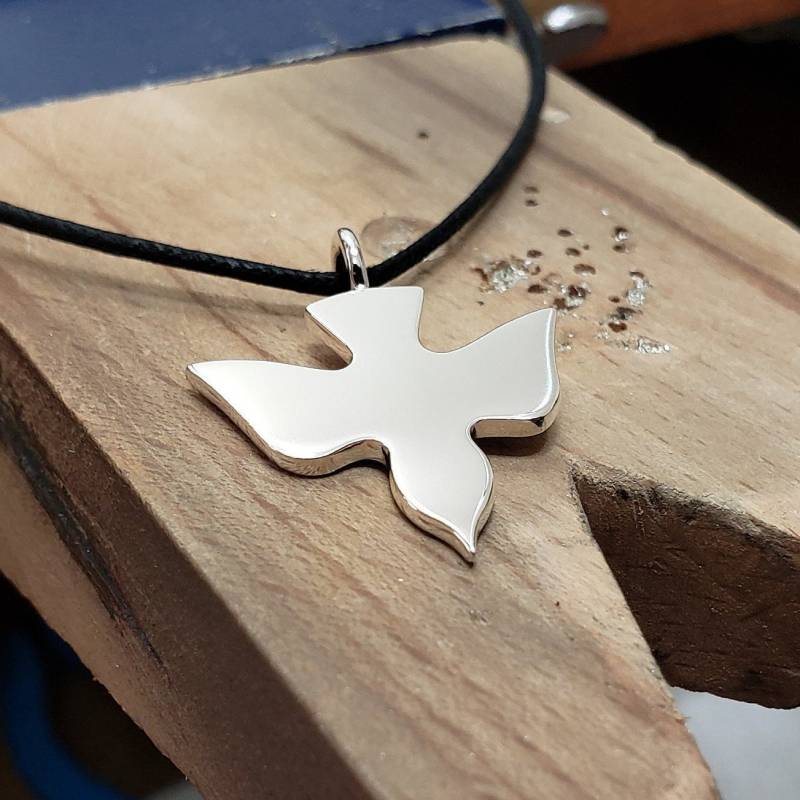 Taube Halskette Anhänger - Friedenstaube Halskette, Sterling Silber Anhänger, Vogel von SamaritanJewelers