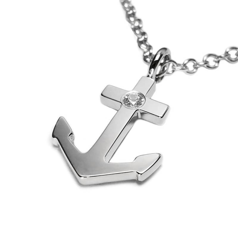Zirkonia Anker Halskette Anhänger in Sterling Silber - Cz Anhänger, Anker von SamaritanJewelers