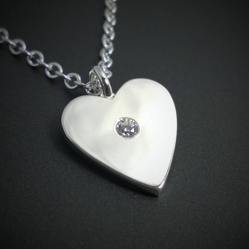 Zirkonia Herz Halskette Anhänger in Sterling Silber - Cz Anhänger, Halskette von SamaritanJewelers