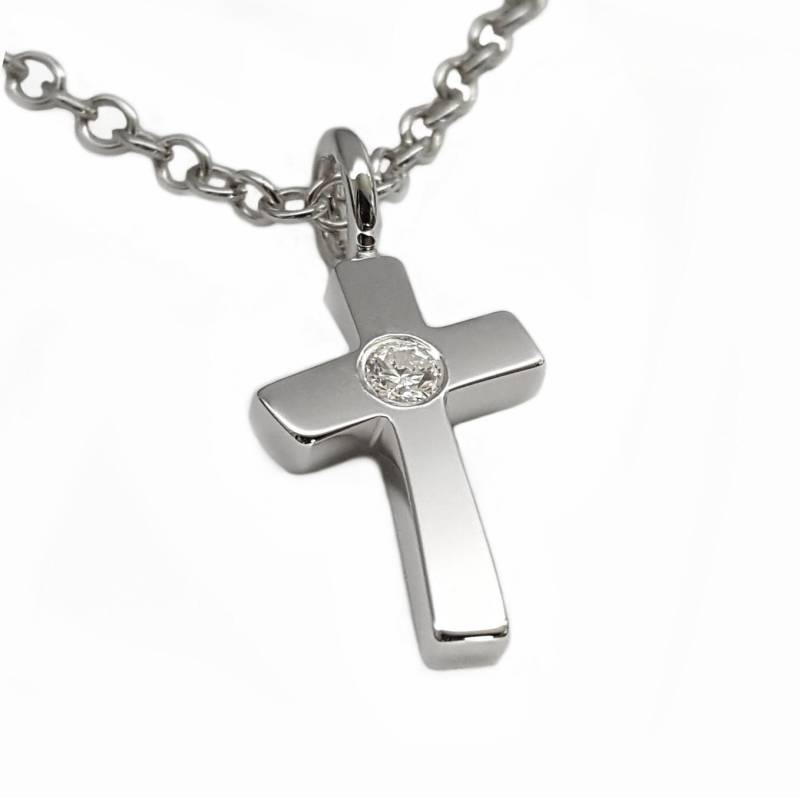 Zirkonia Kreuz Halskette Anhänger Aus Sterling Silber - Halskette, Cz Kreuz von SamaritanJewelers