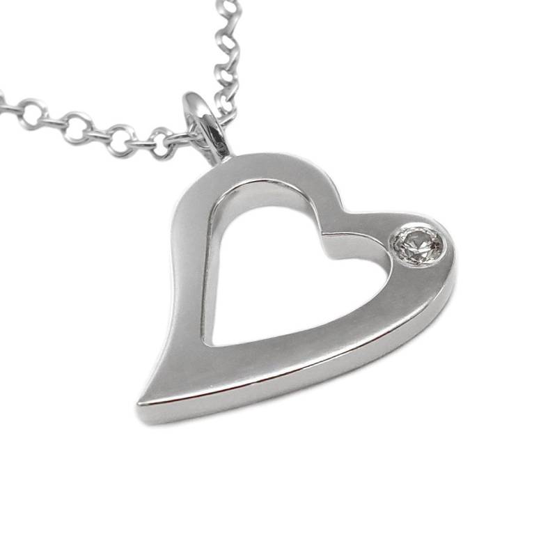 Zirkonia Offenes Herz Halskette Anhänger in Sterling Silber, Halskette, Cz Anhänger, Silber von SamaritanJewelers