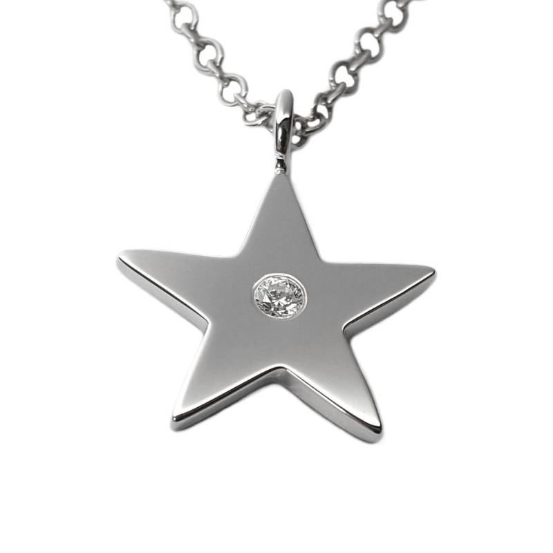 Zirkonia Stern Halskette Anhänger in Sterling Silber - Halskette, Anhänger, Cz von SamaritanJewelers