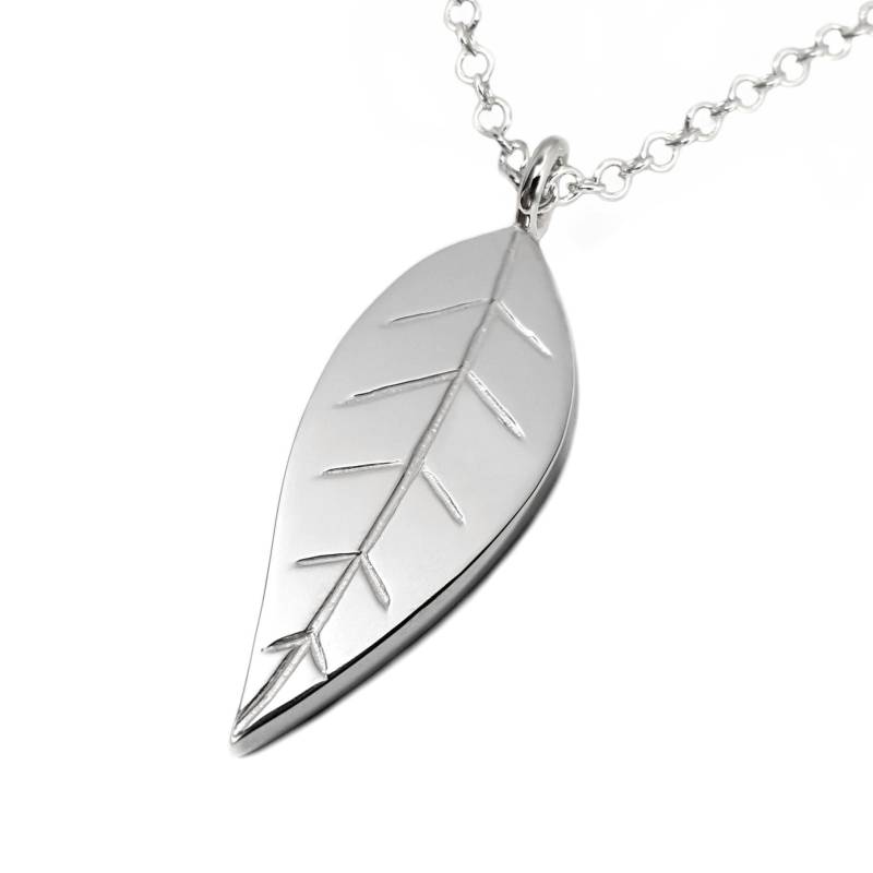 sterling Silber Blatt Anhänger - Halskette, Natur Anhänger, Baum Halskette von SamaritanJewelers