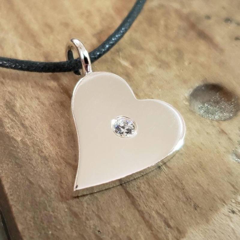 sterling Silber Diamant Herz Halskette Anhänger - Anhänger, Halskette, Anhänger von SamaritanJewelers