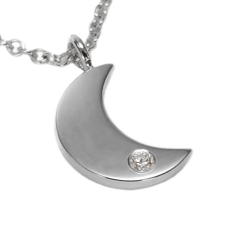 sterling Silber Diamant Mond Halskette Anhänger - Halskette, Anhänger von SamaritanJewelers