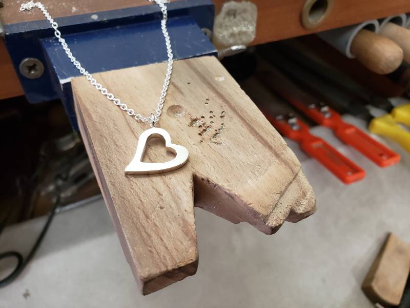 sterling Silber Herz Halskette Anhänger - Offene Halskette, Anhänger, Offenes von SamaritanJewelers