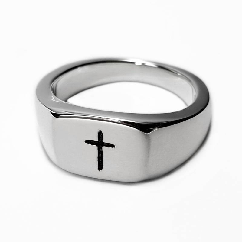 sterling Silber Kreuz Ring - Ring, Band, Band von SamaritanJewelers