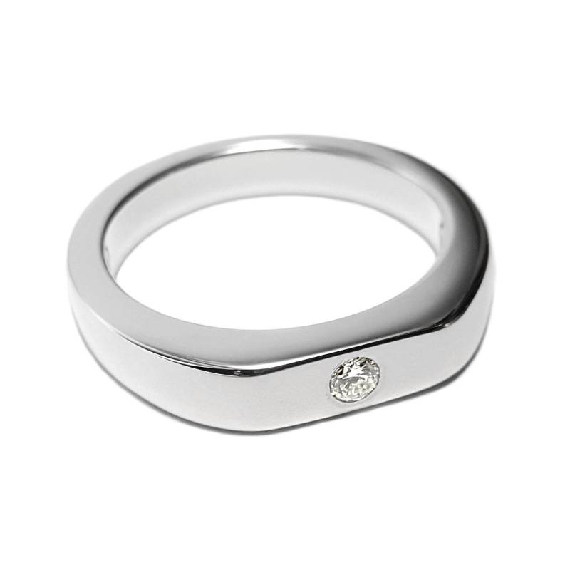 sterling Silber Schlichter Diamant Ring - Single Diamond Band, Ring, Ehering, Band von SamaritanJewelers