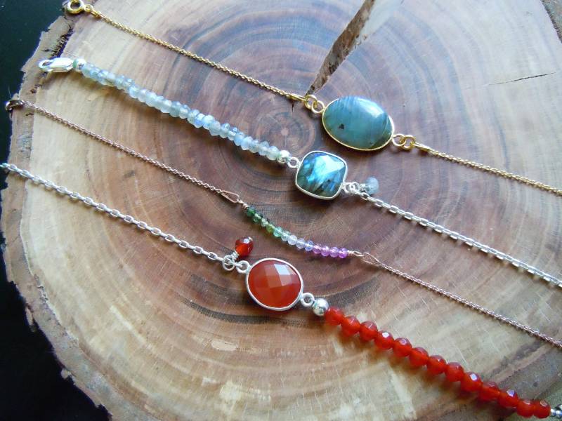 Rotes Cornaline-Armband, Perlen Und Kette, Sterling Silber 925, Boho Chic, Made in France von SamarkandFR