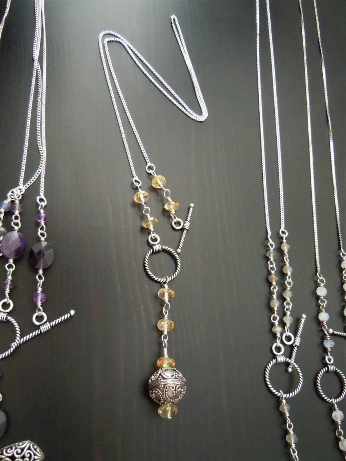 sterling Silber Y Halskette Und Gelb Citrin - Balis Handwerkliche Granulation Perle Verdrehtt T Verschluss | Toggle Boho Chic sterling Silber Y Halskette Und Gelb Citrin - Balis Handwerkliche Granulation Perle Verdrehtt T Verschluss | Toggle Boho Chic von SamarkandFR