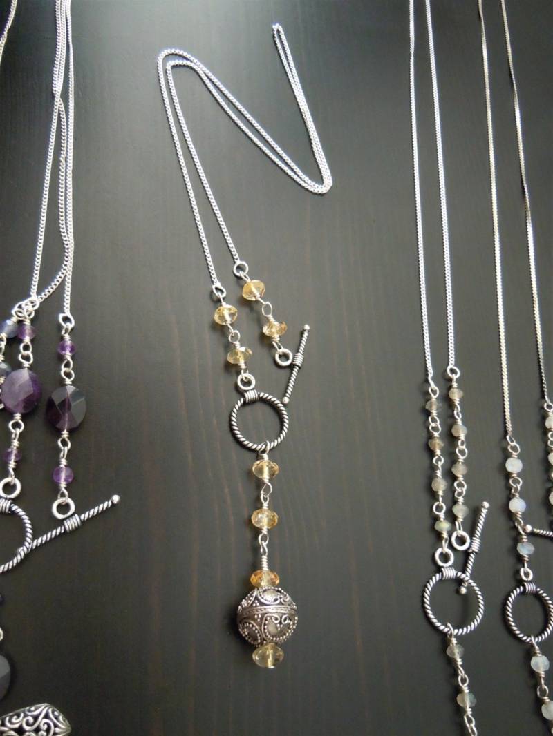 sterling Silber Y Halskette Und Gelb Citrin - Balis Handwerkliche Granulation Perle Verdrehtt T Verschluss | Toggle Boho Chic sterling Silber Y Halskette Und Gelb Citrin - Balis Handwerkliche Granulation Perle Verdrehtt T Verschluss | Toggle Boho Chic von SamarkandFR