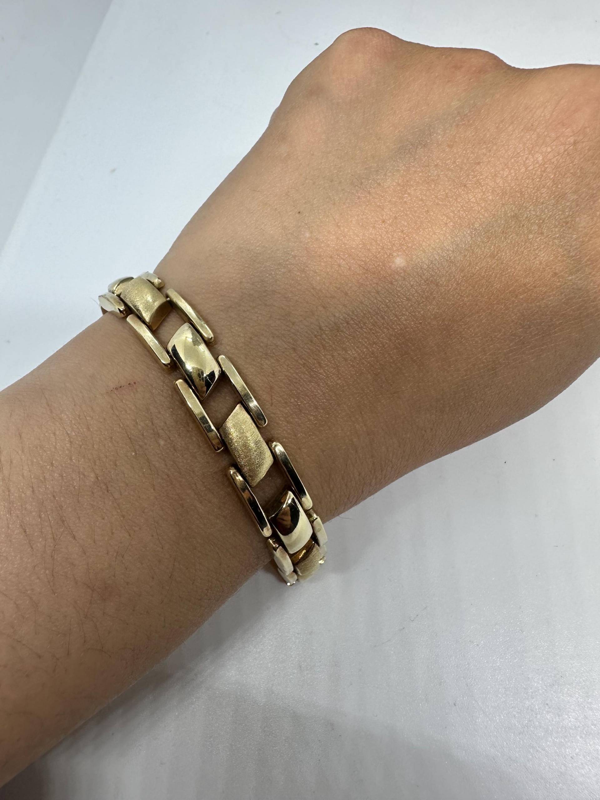 Armband Vergoldet Edelstahl 20cm Vintage 1980Er Retro Edel Gold Gliederarmband Couture Germany von SamatimeVintage