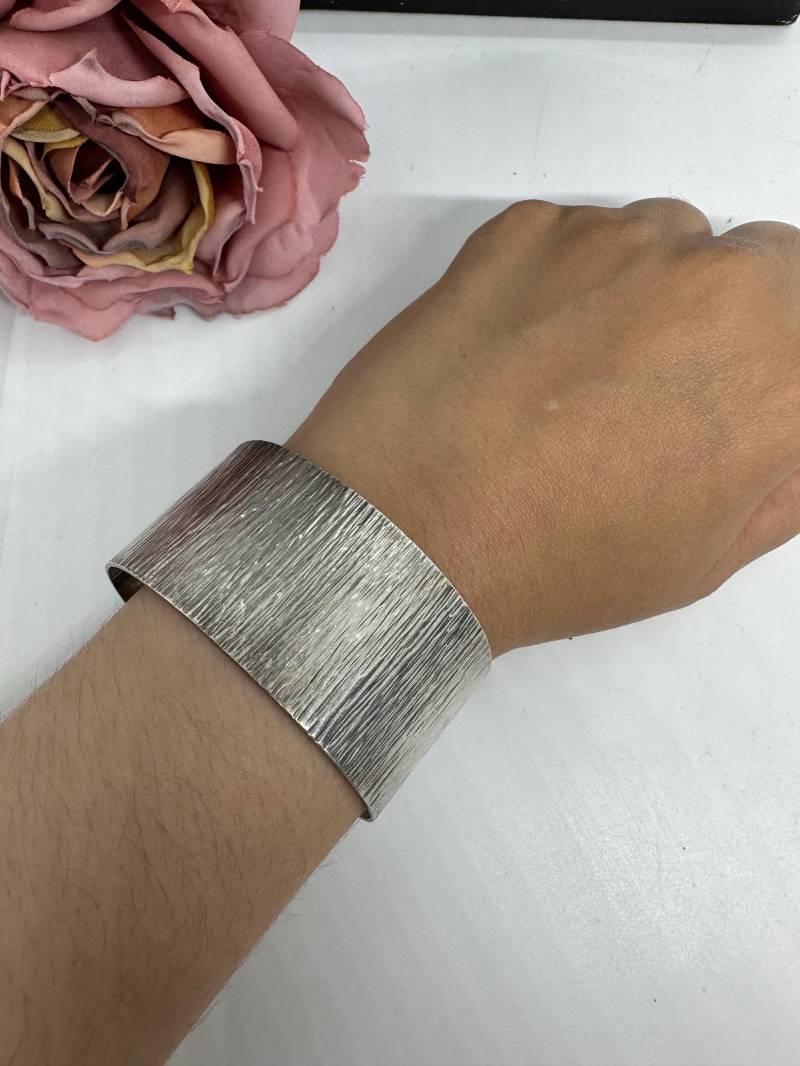 Armreif Antik 800Er Silber Breit Verstellbar Massiv Damen Germany 1970Er von SamatimeVintage