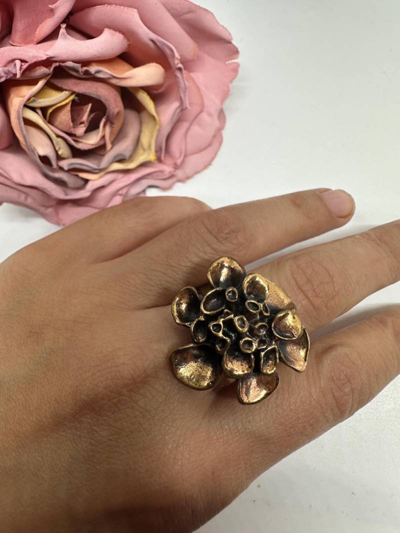Renmoos Ring Verstellbar Designers Hannu Ikonen Aus Skandinavien Made in Finnland Vintage 1970Er Bronze Moosblüte Retro One Size Groß Renmoos Ring Verstellbar Designers Hannu Ikonen Aus Skandinavien Made in Finnland Vintage 1970Er Bronze Moosblüte Retro One Size Groß von SamatimeVintage
