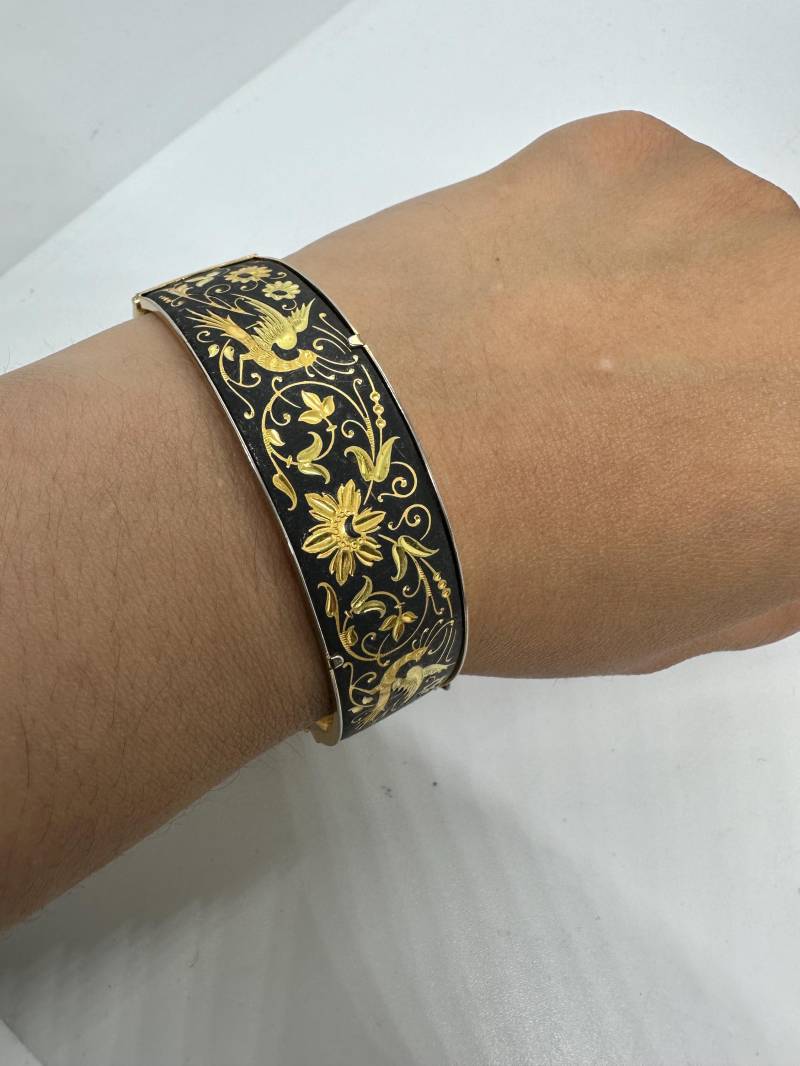 Toledogold Armreif Damaszener Vintage 1980 Top Zustand Vergoldet Spanien Spain Handarbeit Armband Schmuck Retro von SamatimeVintage