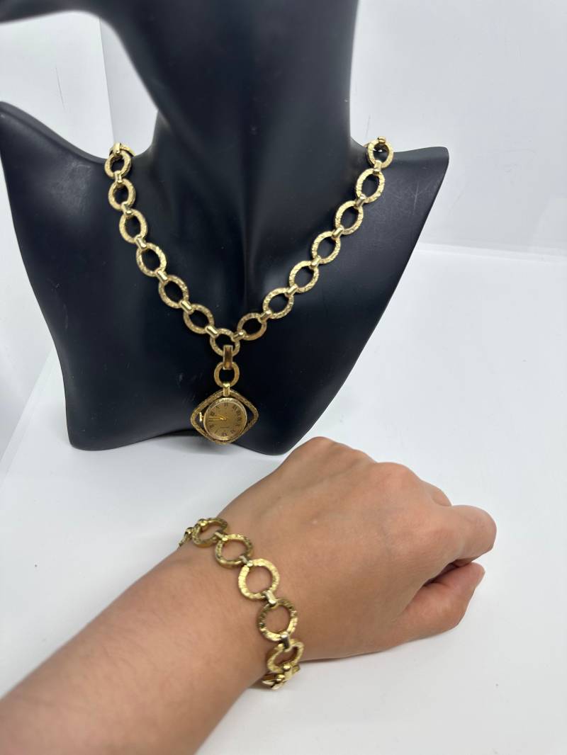 Zentra Vintage, Set Taschenuhr, Uhrenkette Mit Armband Edelstahl Vergoldete Automatik Lederarmband Vintage 1970 Germany von SamatimeVintage