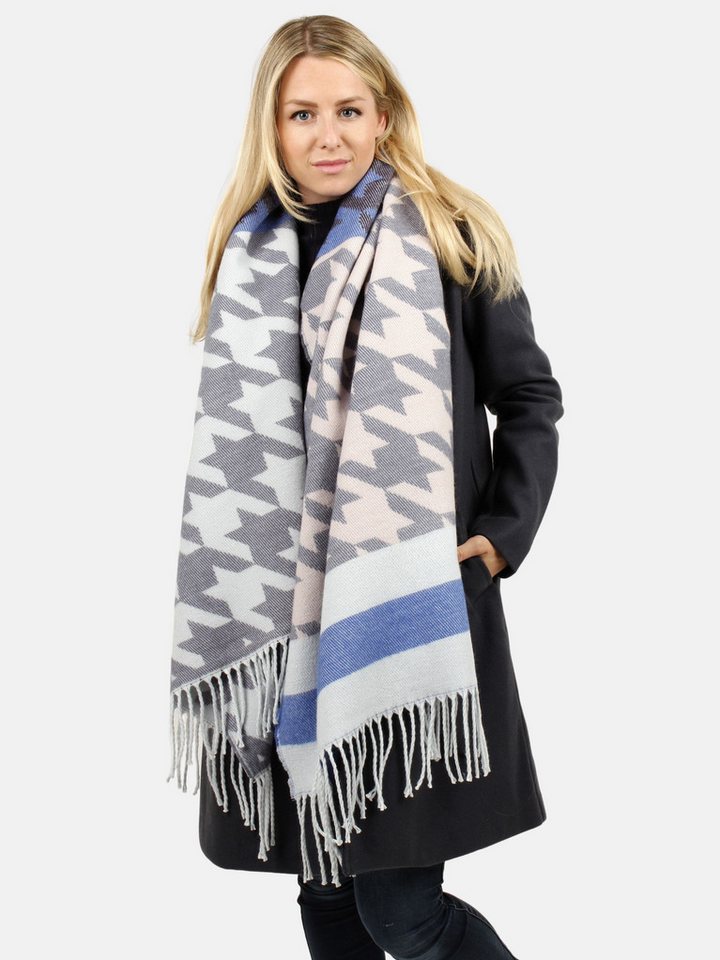 Samaya Modeschal Cavalli, (1-St), mit Hahnentrittmuster und Fransen von Samaya